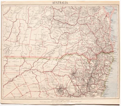 antique map of australia 1884-1887